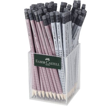 OŁÓWEK GRIP 2001B Z GUMKĄ DISPLAY 2x36 SZT.(SR/RÓŻ