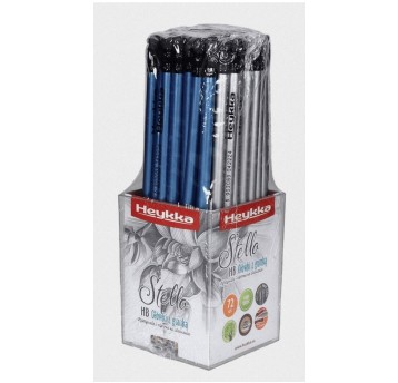 OŁÓWEK STELLO HB METALICZNY Z GUMKĄ MIX KOL.(72)