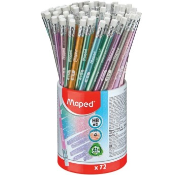 OŁÓWEK Z GUMKĄ GLITTER BROKATOWY HB (72) 8051