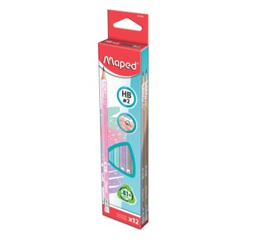 OŁÓWEK Z GUMKĄ GLITTER BROKATOWY HB A'12