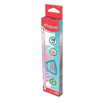 OŁÓWEK Z GUMKĄ GLITTER BROKATOWY HB A'12