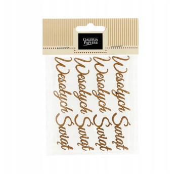 OZDOBY DREW. NAPIS WESOŁYCH ŚWIĄT ZŁOTY (4) 253041