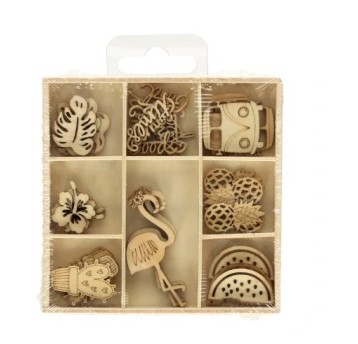 OZDOBY DREWNIANE FLAMING 40 SZT. 5332