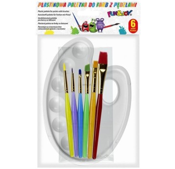 PALETKA Z PĘDZLAMI AKRYL.6SZT 6964