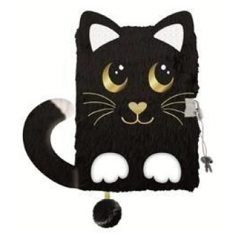 PAMIĘTNIK Z KŁÓDKĄ 3D WŁOCHACZ A5 96K NIGHT CAT