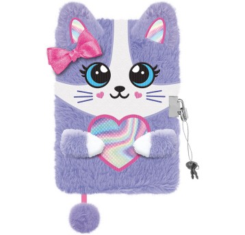 PAMIĘTNIK Z KŁÓDKĄ 3D WŁOCHACZ VOILET KITTY 9026