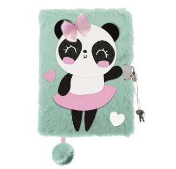 PAMIĘTNIK Z KŁÓDKĄ WŁOCH. A5/96K PANDA BALLERINA