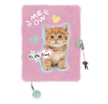 PAMIĘTNIK Z KŁÓDKĄ WŁOCH. A5/96K PASTEL KITTY 3826