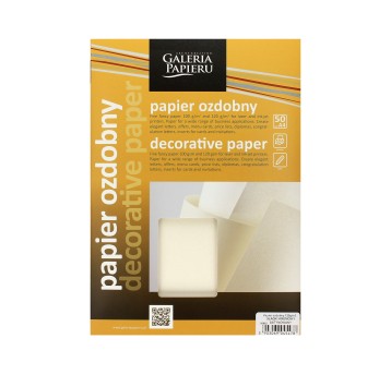 PAPIER OZDOBNY GŁADKI KREMOWY SATYNOWANY (50) 120G
