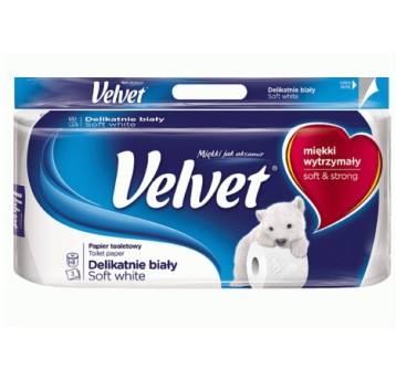 PAPIER TOALET. BIAŁY VELVET DELIK. 3 WAR (8) A'7