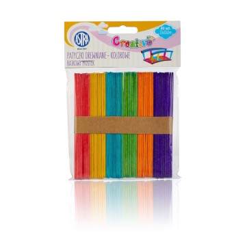 PATYCZKI DREWNO KOLOR. BAJKOWY MOSTEK 50SZT 8252