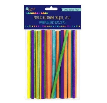 PATYCZKI KREATYWNE OKRĄGŁE KOLOROWE 50 SZT. 1384