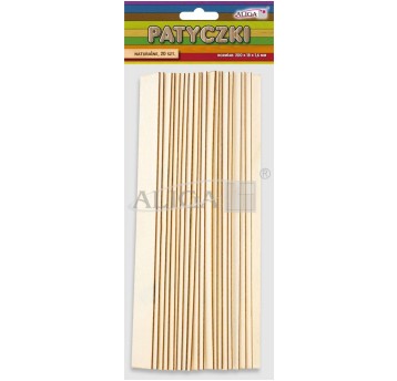 Patyczki PK-2563 drewniane natualne, 20szt. rozm.