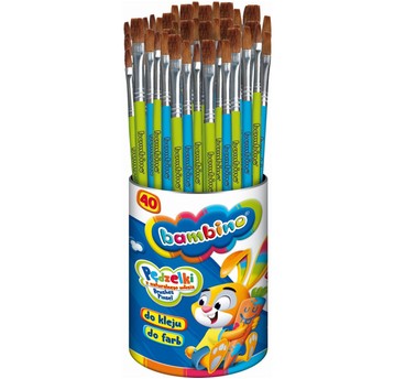 PĘDZELKI DO FARB I KLEJU W KUBKU BAMBINO (40) 2854