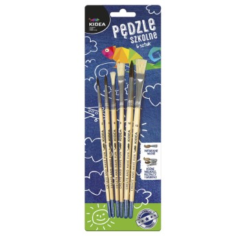 PĘDZLE SZKOLNE 6SZT. KIDEA 4245