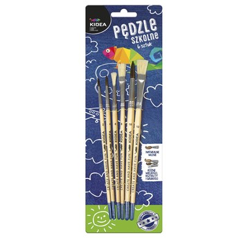 PĘDZLE SZKOLNE 6SZT. KIDEA 4245