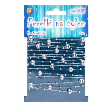 Perełki na żyłce, 3mm i 8mm, dł. 3m