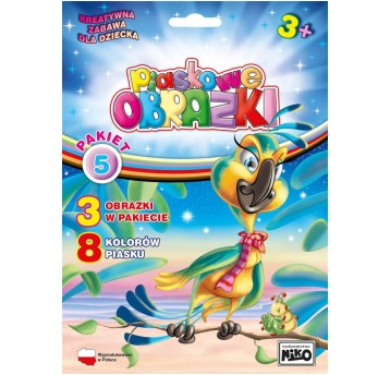 Piaskowe obrazki Pakiet 5(papuga, koń, motyl) 6452