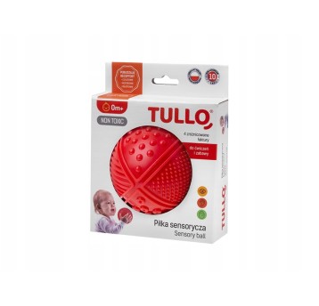 PIŁKA SENSORYCZNA 4 FAKTURY CZERWONY 4699