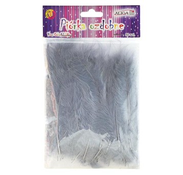 PIÓRKA OZDOBNE SZARE 10-12 CM 50 PIÓREK ALIGA