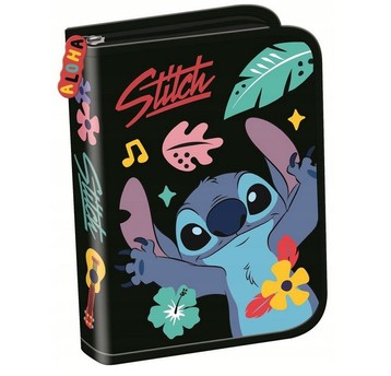 PIÓRNIK DWUKLAPKOWY BEZ WYPOSAŻ STITCH BLACK ALOHA