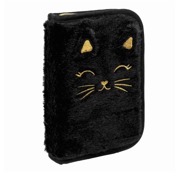 PIÓRNIK JEDNOKLAPK. Z WYPOS.FLUFFY KITTY BLACK2591
