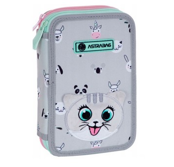 Piórnik podwój bez wypos.ASTRABAG KITTY THE CUTE