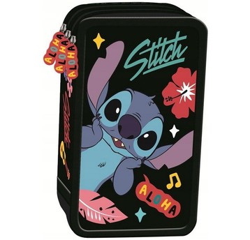 PIÓRNIK POTRÓJNY Z WYPOSAŻENIEM STITCH BLACK ALOHA