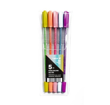 PIÓRO ŻELOWE GZ-031 5SZT. BROKAT-FLUO ETUI 7608