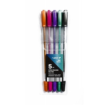 PIÓRO ŻELOWE GZ-031 5SZT. METALIK ETUI 6830