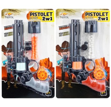 PISTOLET 2w1 NA KAPISZONY I KULKI 5807