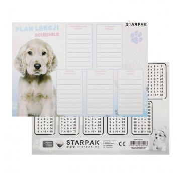 PLAN LEKCJI+TABL MNOŻENIA A5 CUT PIES A'25 1203