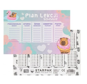 PLAN LEKCJI+TABLICZ MNOŻENIA A5 KAPIBARA A'25 0438
