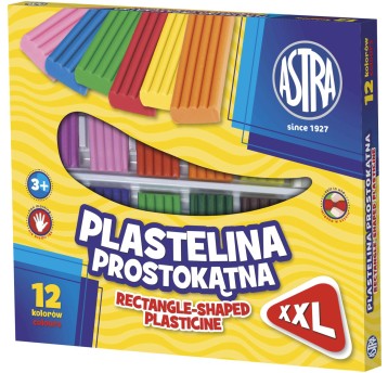 PLASTELINA 12KOL ASTRA PROSTOKĄTNA 303117001 A'5