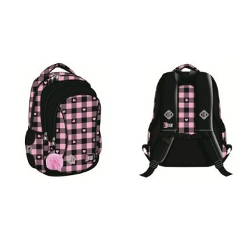 PLECAK 3-KOMOR STRIGHT BP-26 PINK CHECKERED 0373