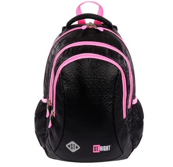PLECAK 3-KOMOROWY STRIGHT BP-26 BLACK GLITTER 5356