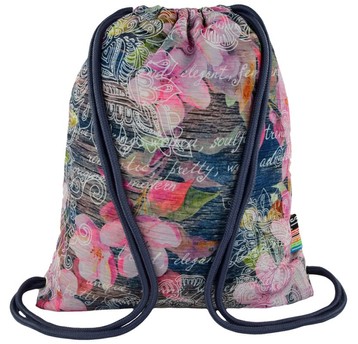 PLECAK NA SZNURKACH STRIGHT FLOWERS PINK 3579