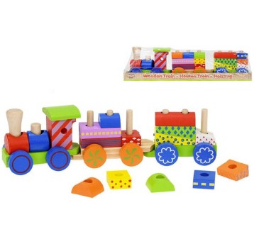 POCIĄG DREWNIANY 34X6,5X8,5CM 2-PLAY 8097