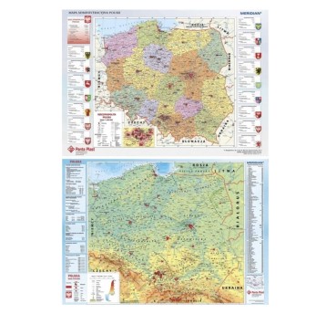 PODKŁAD DWUSTRONNY MAPA POLSKI 590 X 417MM 0220