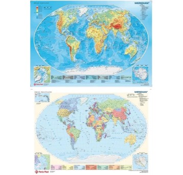 PODKŁAD DWUSTRONNY MAPA ŚWIATA 590 X 417 MM 0213