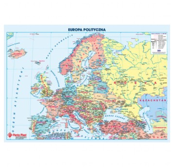 PODKŁAD Z MAPĄ EUROPY NA TEKTURCE Z KIESZONKĄ