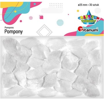 POMPONY 25MM A`30 BIAŁE AKR. 3335