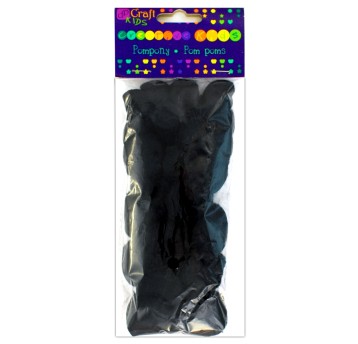 POMPONY AKRYLOWE MIX CZARNE 24 SZT. 6676