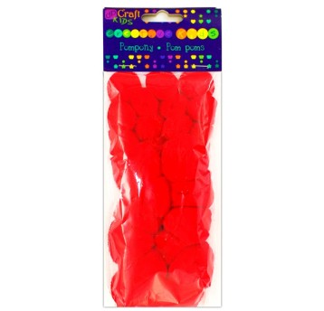 POMPONY AKRYLOWE MIX CZERWONE 24 SZT. 6706 A'6