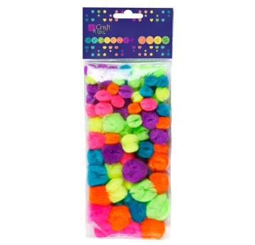 POMPONY AKRYLOWE MIX NEON 78 SZT. 2647