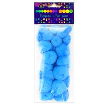 POMPONY AKRYLOWE MIX NIEBIESKIE 24 SZT. 6713 A'6