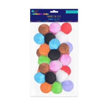 POMPONY POLIESTROWE 5 CM MIX 30 SZT. 5312