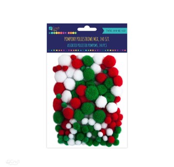 POMPONY POLIESTROWE MIX, 140 SZT. 2943