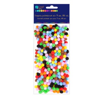 POMPONY POLIESTROWE MIX 7 MM, 380 SZT. 9493 A'6