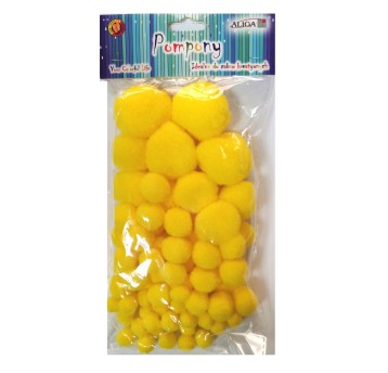 Pompony POM-006 zółte 80szt 4630